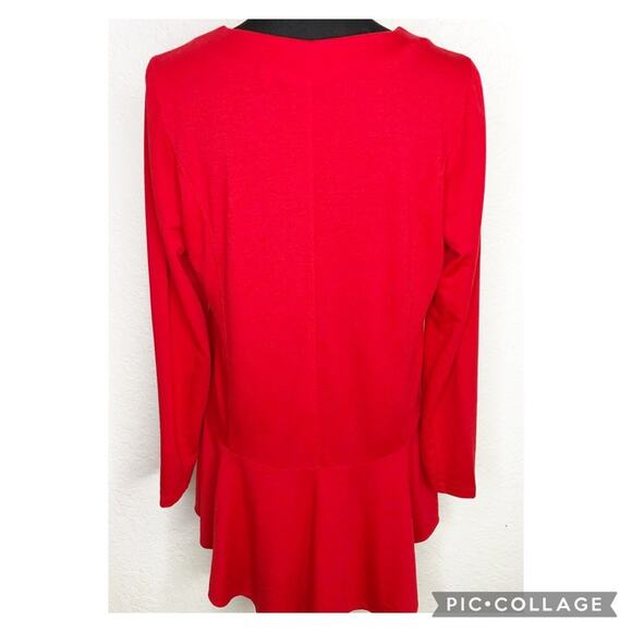 Soft Surroundings red full zip ruffle hem knit jacket size Medium - Picture 14 of 14